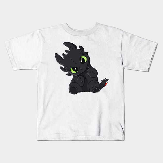 Cute baby dragon Toothless from cartoon How to train your dragon Kids T-Shirt by PrimeStore